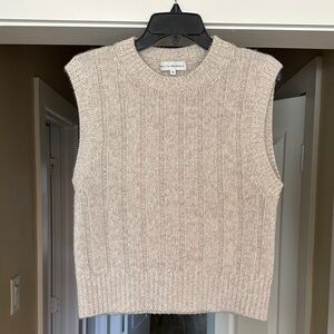 White + Warren Cream Sleeveless Sweater